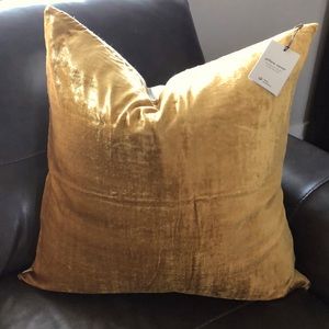 NWT West Elm Velvet Pillow Cover 24” Square (Set of 2) - Goldenrod